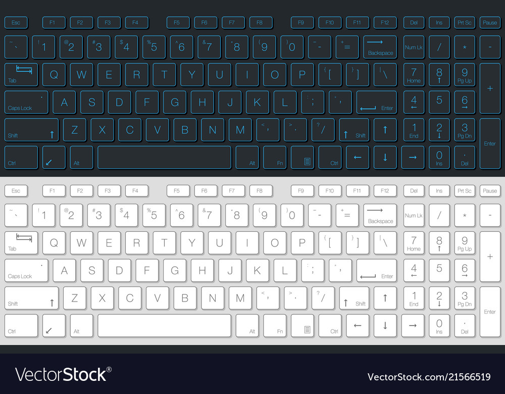 Isolated Computer Keyboard - Gray and White