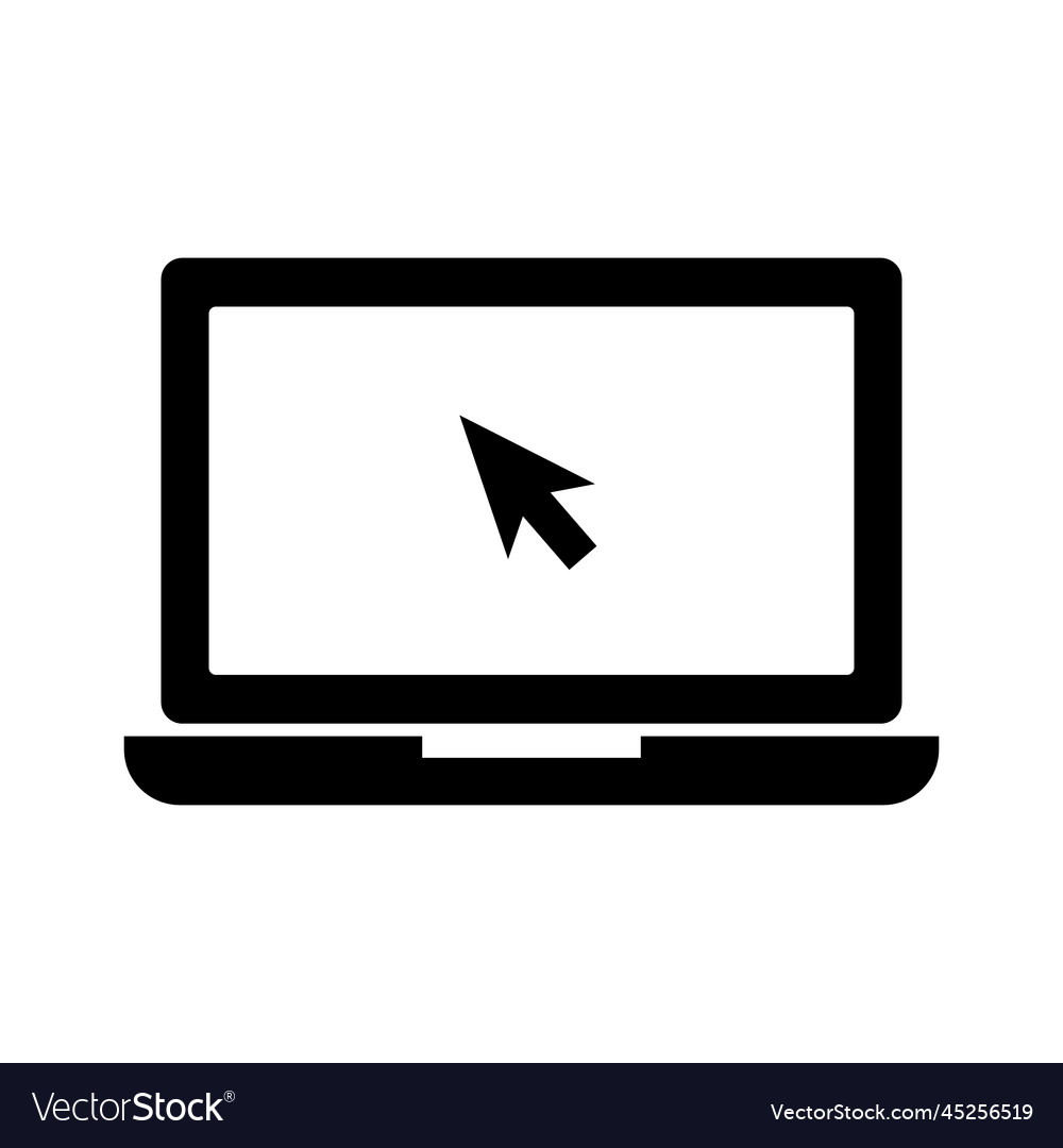 Laptop and computer mouse cursor icon Vector Image Laptop and computer mouse cursor icon