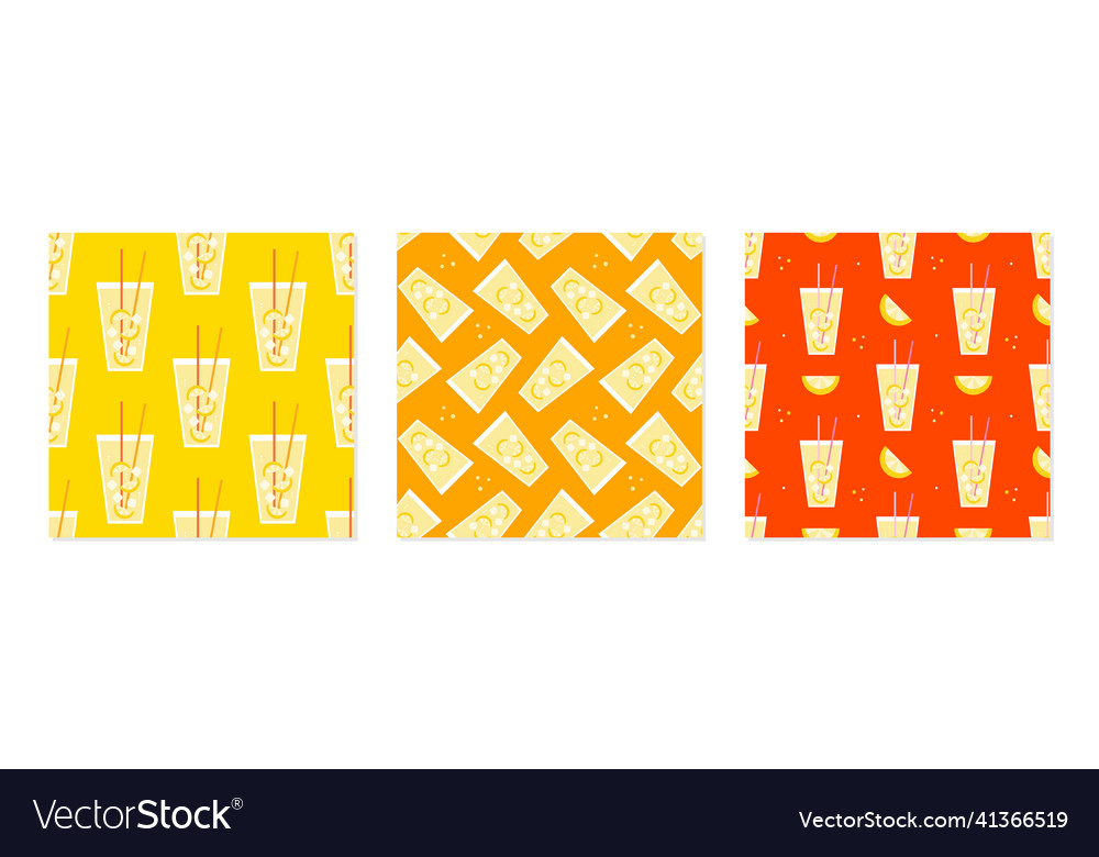 Lemonade patterns backgrounds set