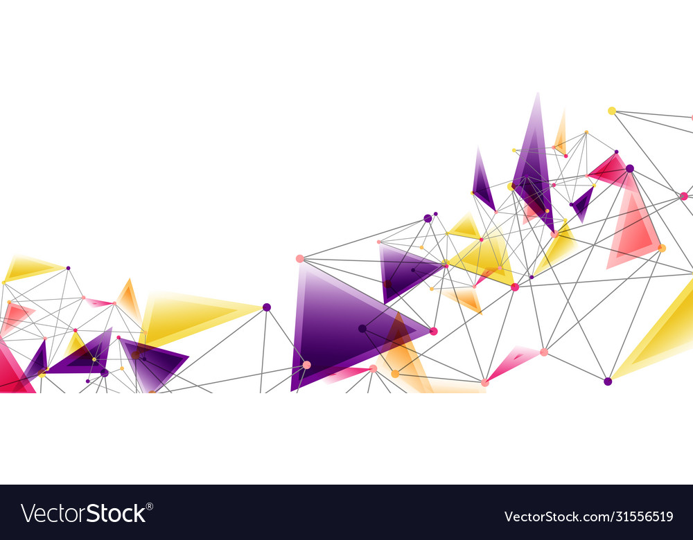 Line points connections triangular technology Vector Image Line points connections triangular technology