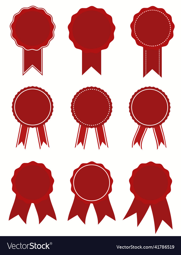 Red award ribbon badge Royalty Free Vector Image