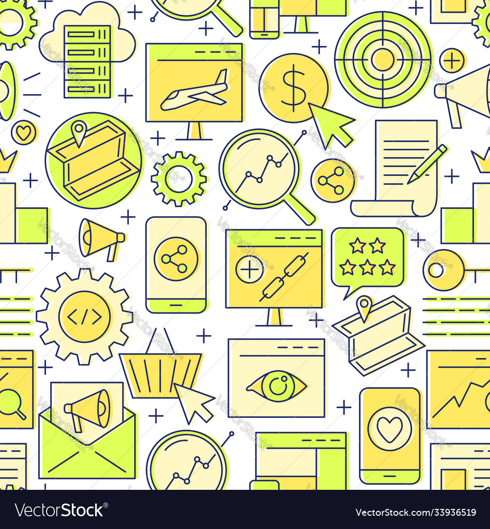 Search engine optimization seamless pattern vector image Search engine optimization seamless pattern