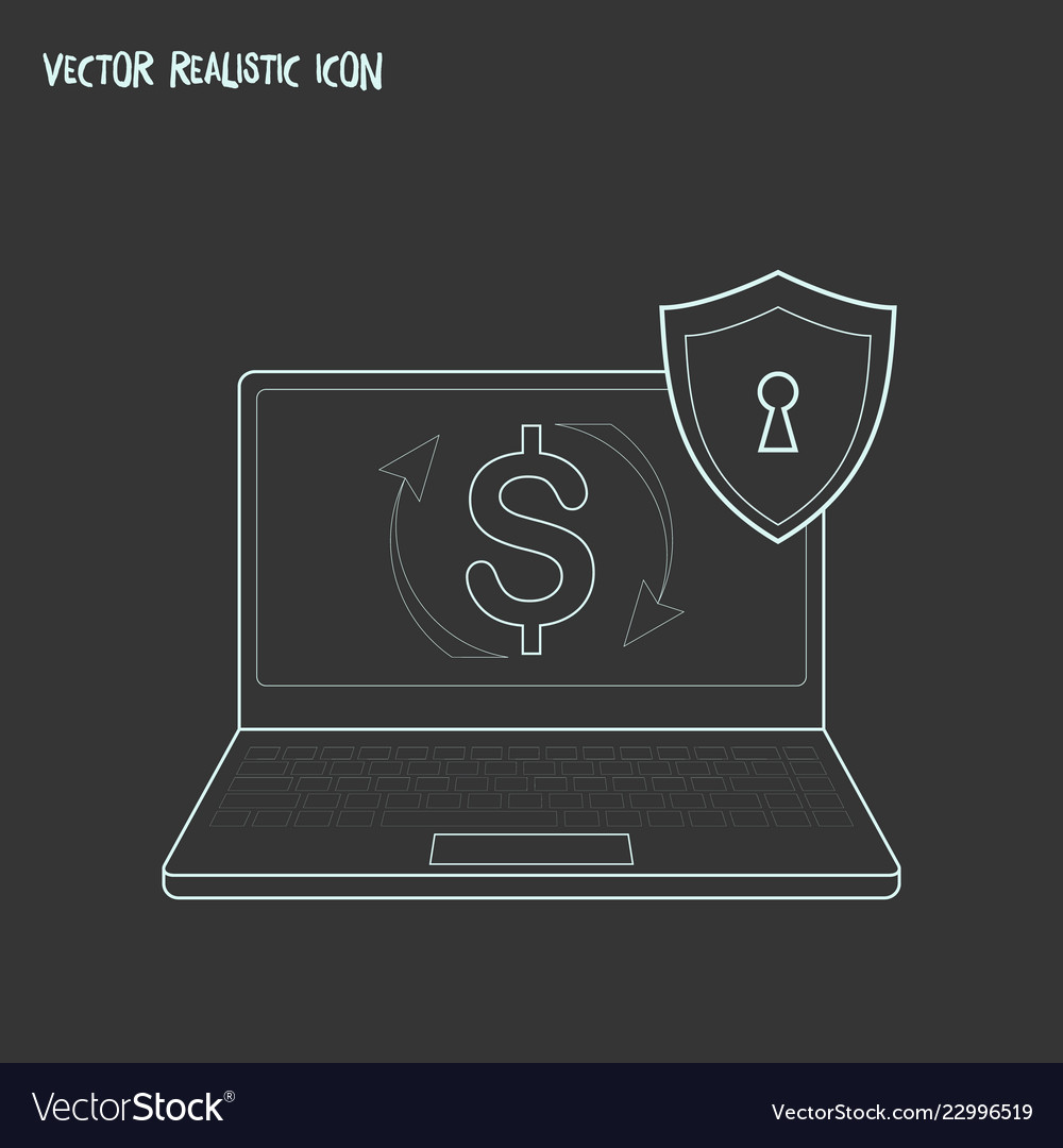 Secure transaction icon line element