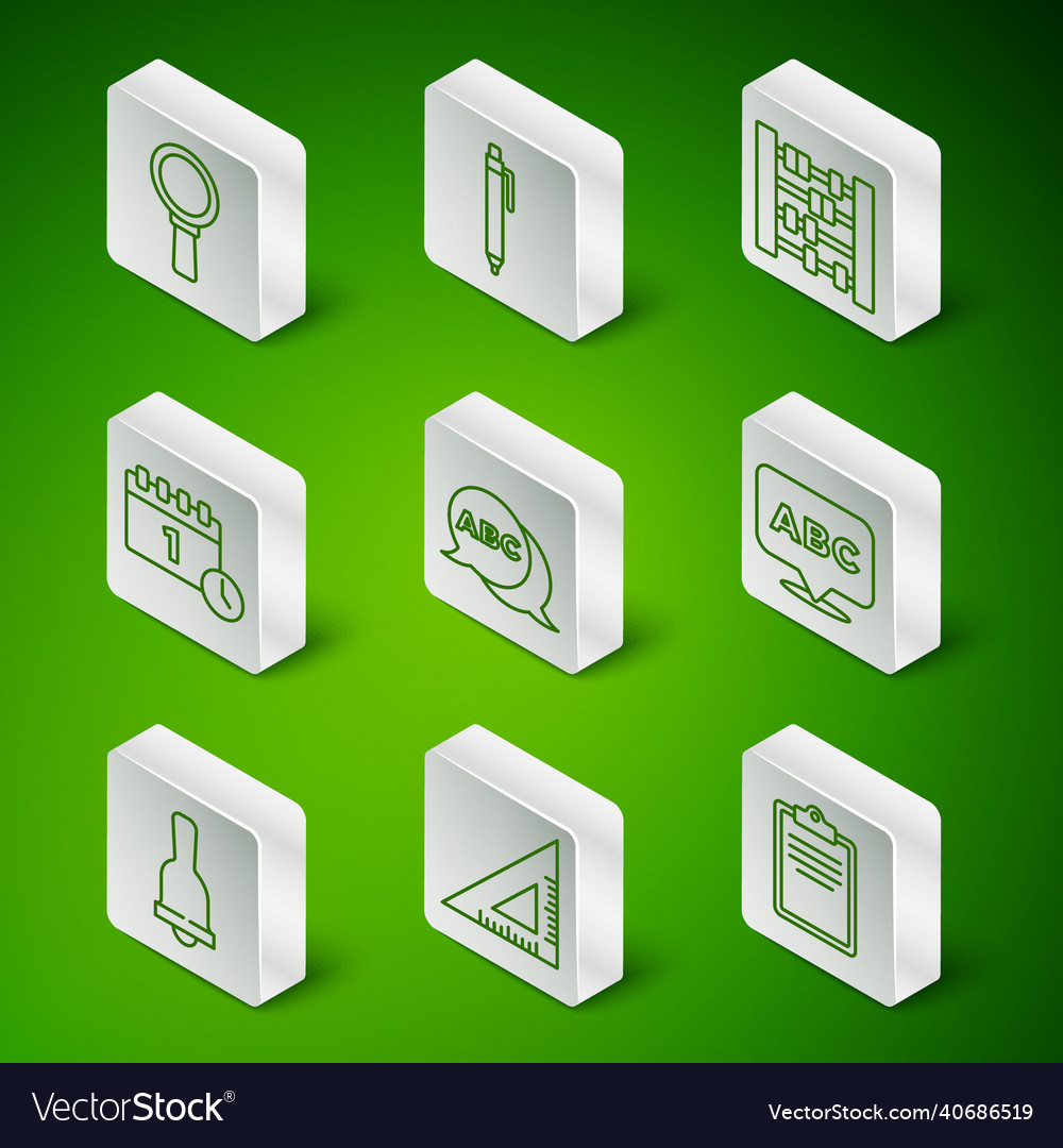 Set line clipboard with checklist triangular
