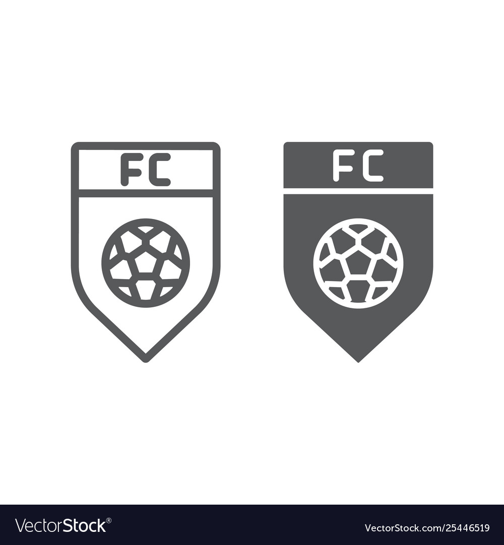 Soccer club line and glyph icon game badge