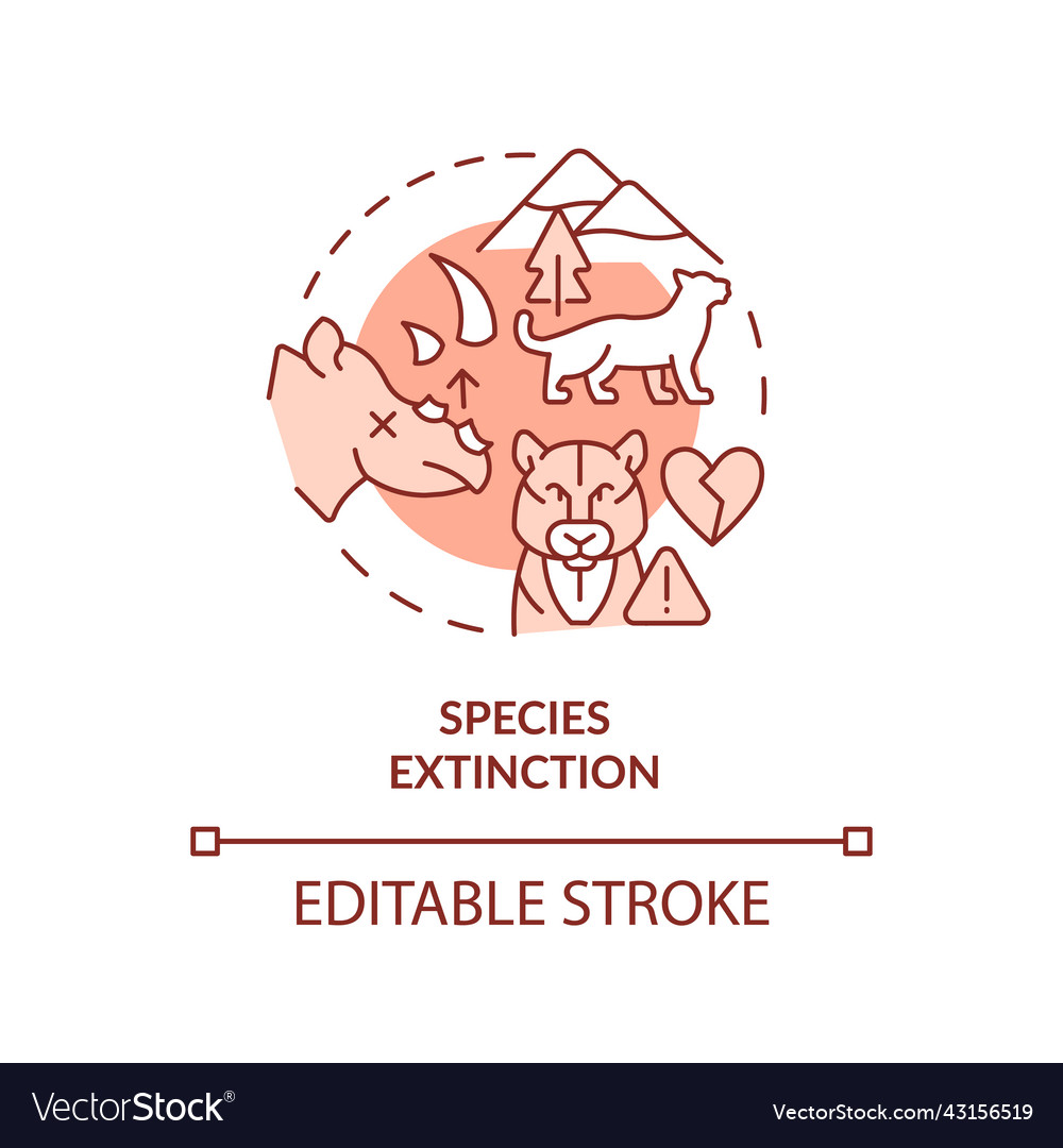 Species extinction terracotta concept icon Vector Image