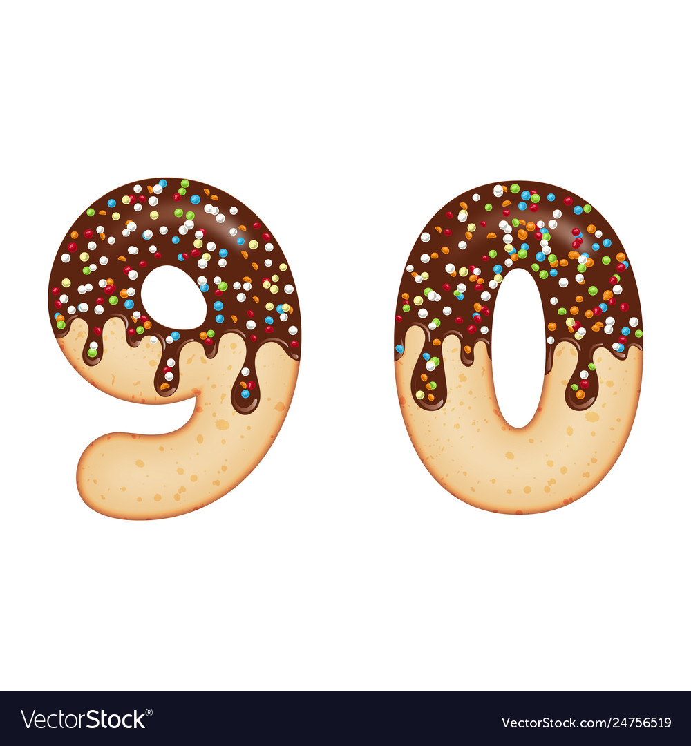 Tempting typography font design 3d donut numbers
