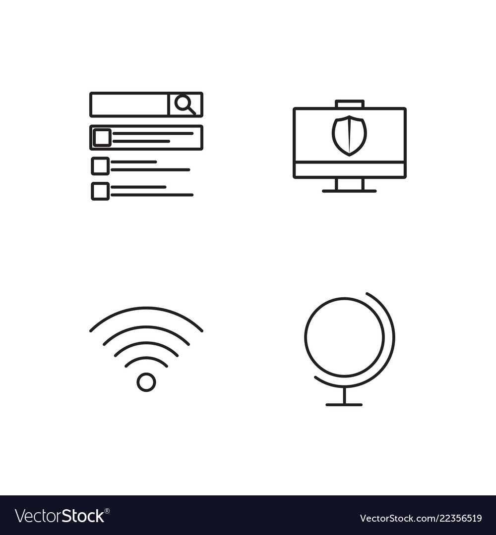 Web simple outlined icons set