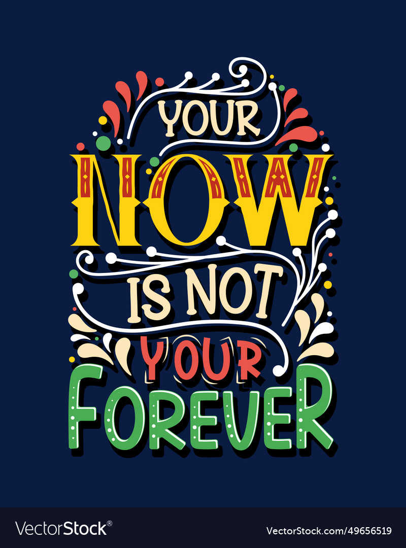 Your now is not forever lettering Royalty Free Vector Image