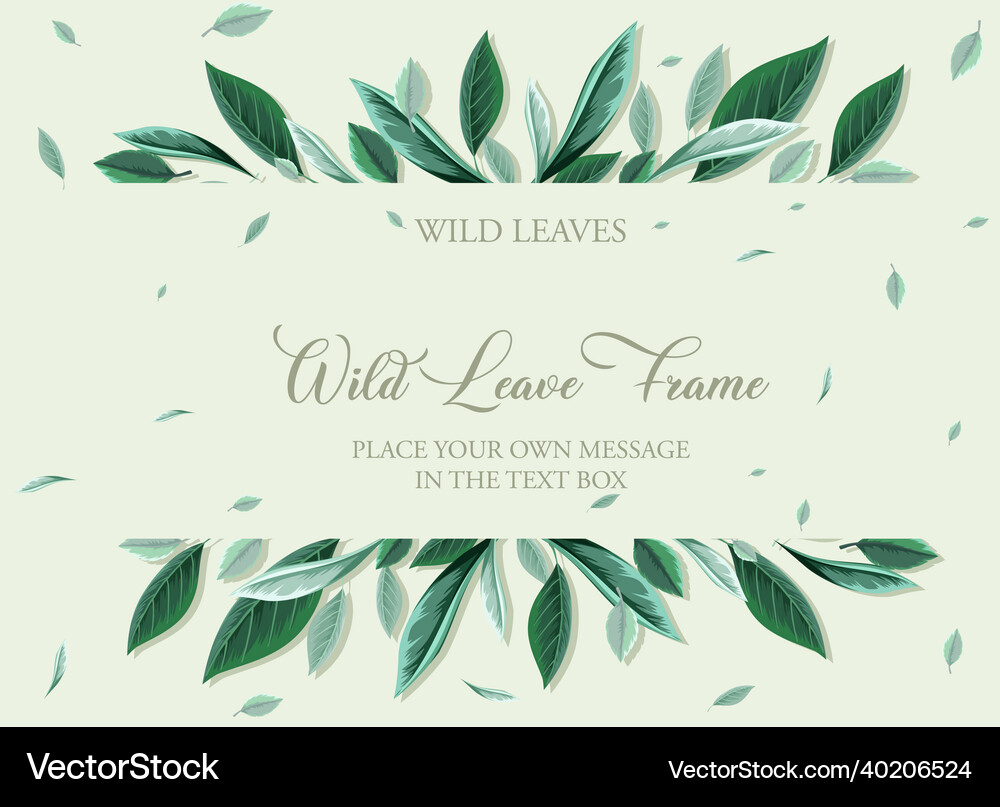 A horizontal card template with foliage Royalty Free Vector