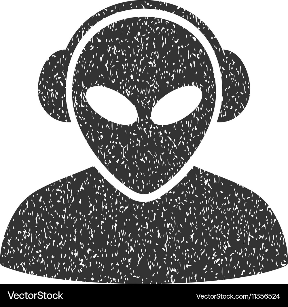 Alien operator grainy texture icon Royalty Free Vector Image