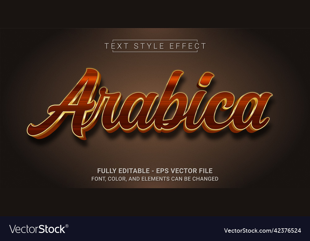 Arabica text style effect editable graphic