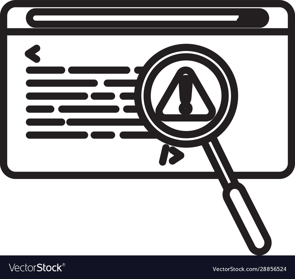 Black line system bug concept icon isolated vector image Black line system bug concept icon isolated