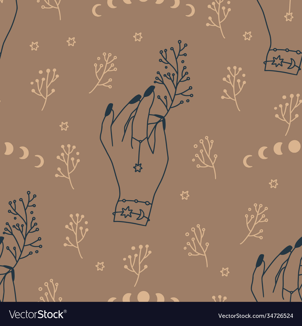 Celestial seamless pattern vector image Celestial seamless pattern