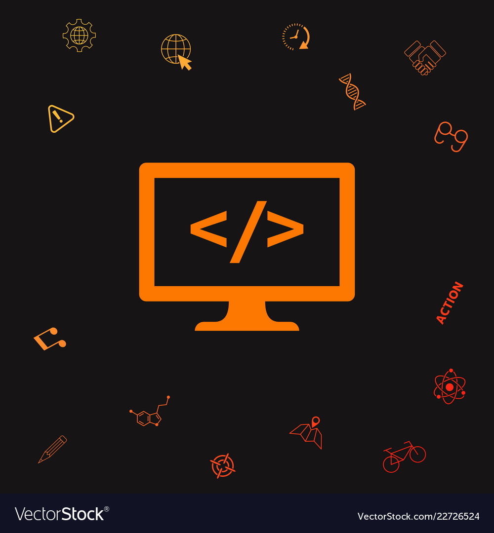 Coding symbol icon graphic elements