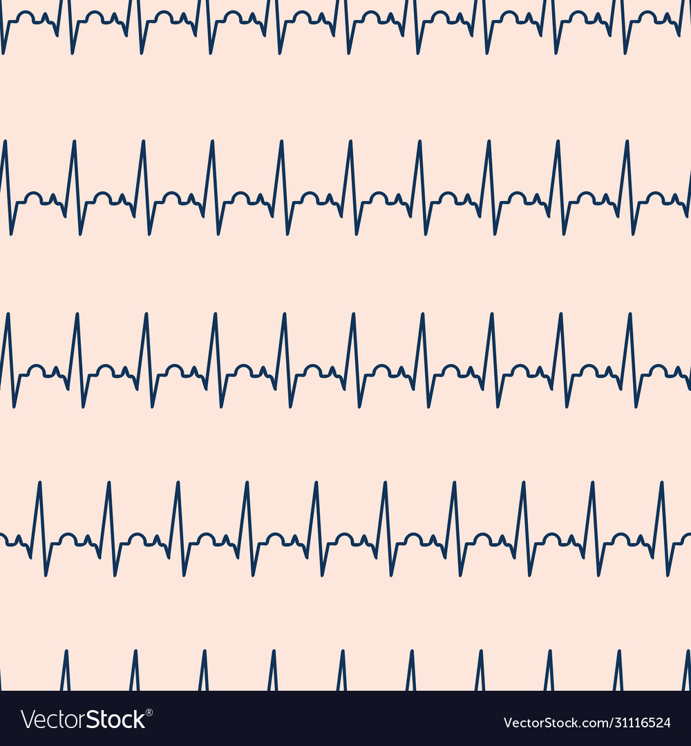 Ekg seamless pattern electrocardiogram Royalty Free Vector