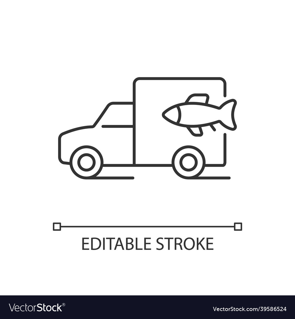 Fish transporting linear icon vector image Fish transporting linear icon