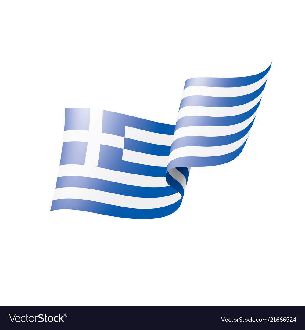 Greece flag on a white