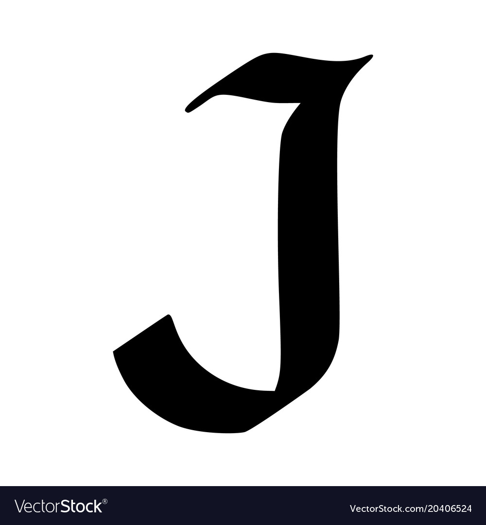 Letter j painted brush Royalty Free Vector Image