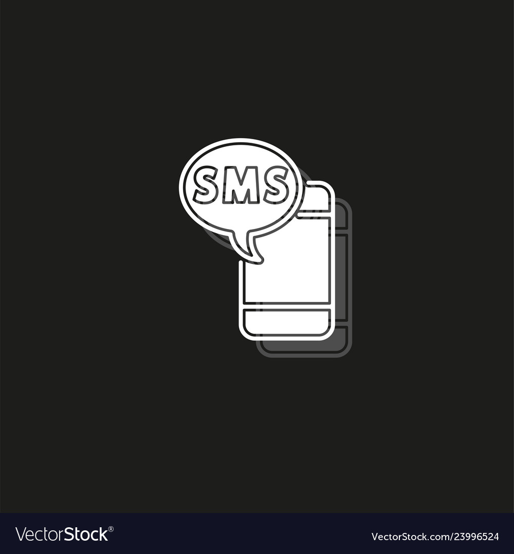 Mobile icon with text message - sms communication