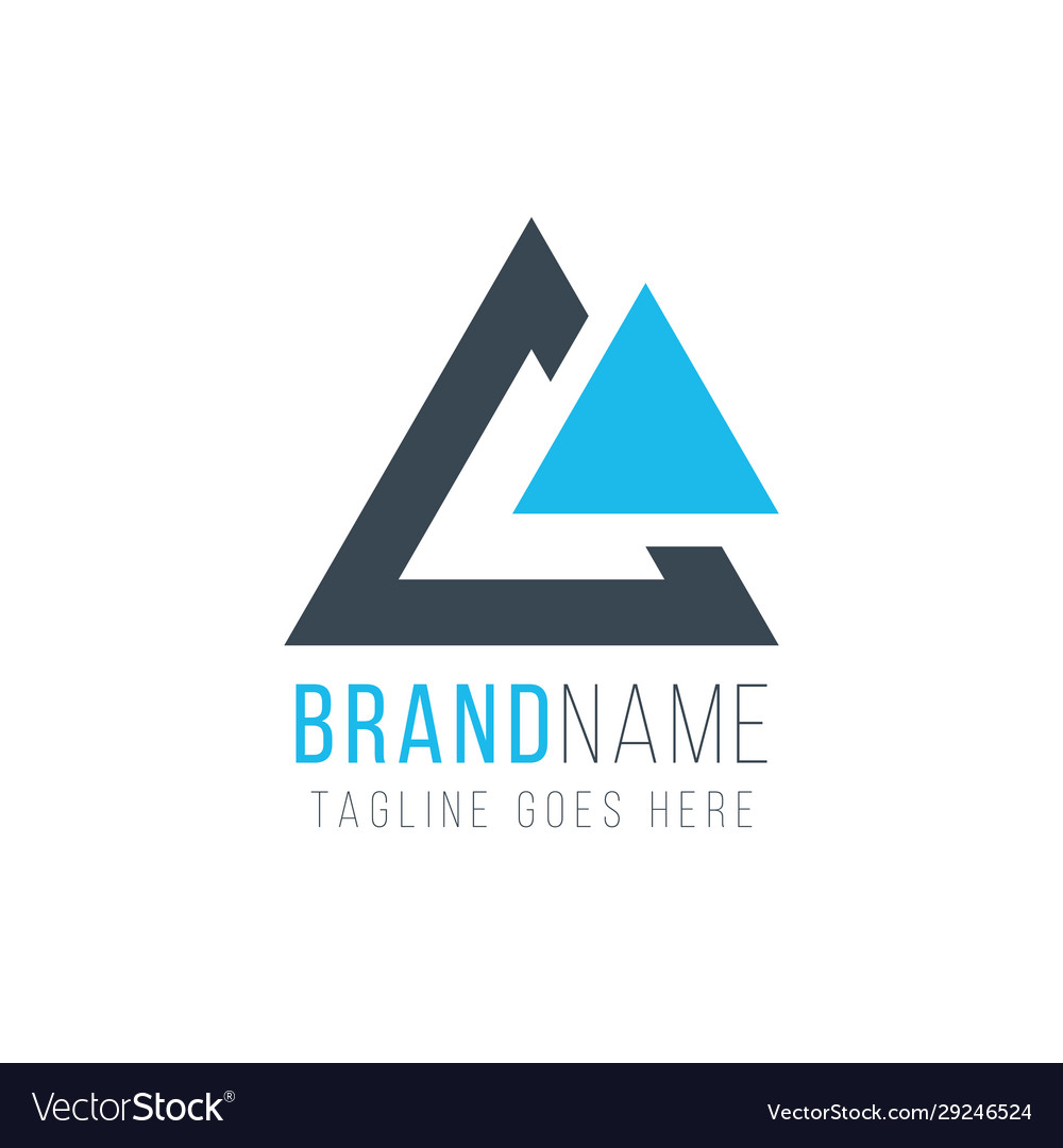 Modern and simple two triangle logo template Vector Image