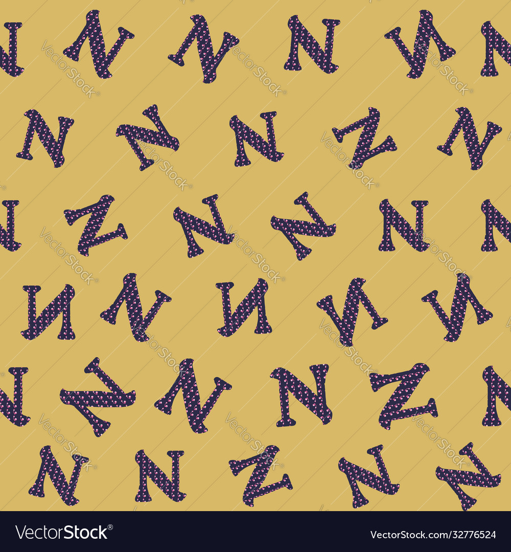 N from alfabet repeat pattern print background Vector Image N from alfabet repeat pattern print background