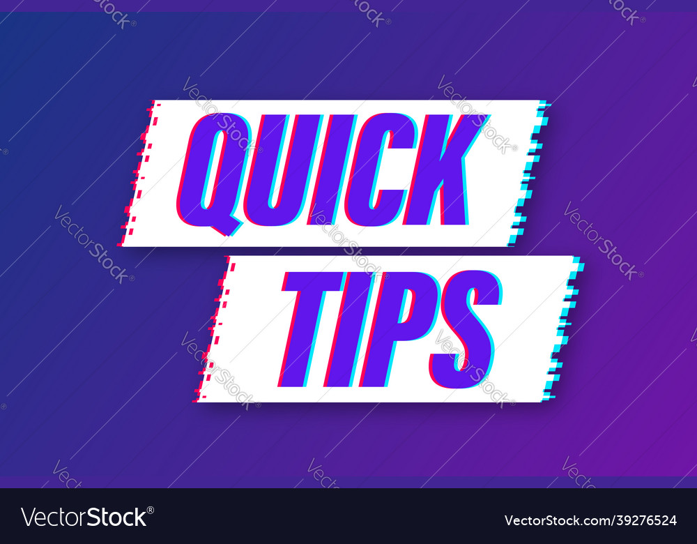 Quick tips glitch icon badge ready for use in web