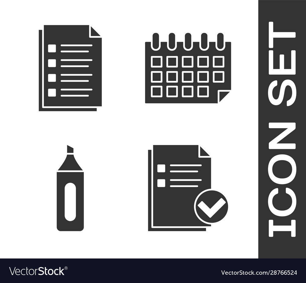Set document and check mark file marker Vector Image Set document and check mark file marker