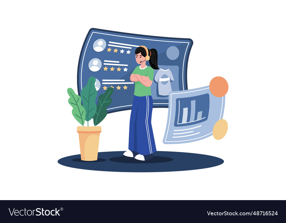 Tech support representative using customer Vector Image Tech support representative using customer