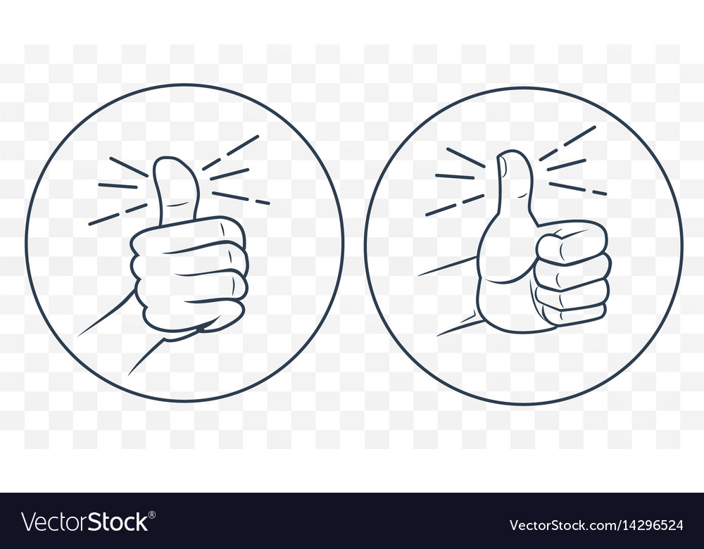 Thumb up in a linear style
