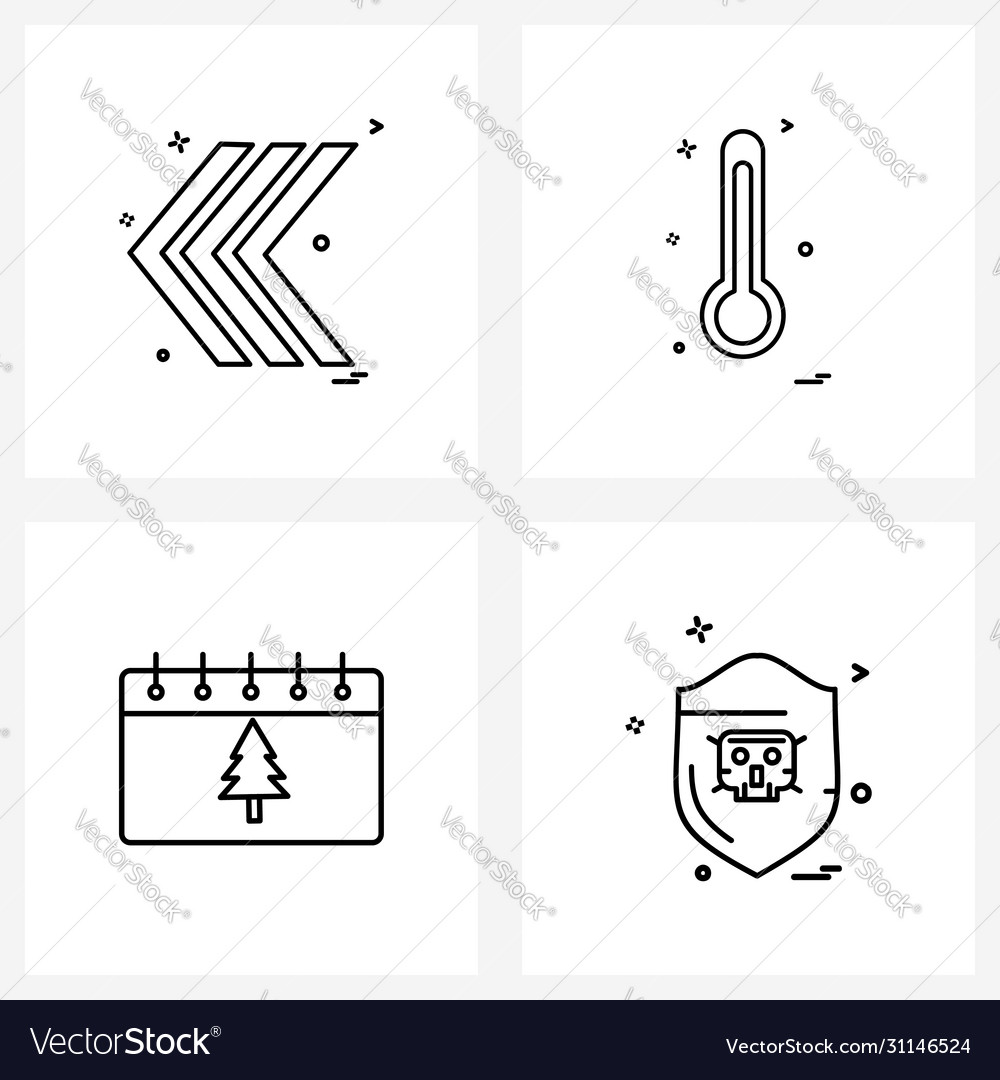 Ui set 4 basic line icons arrow tree left