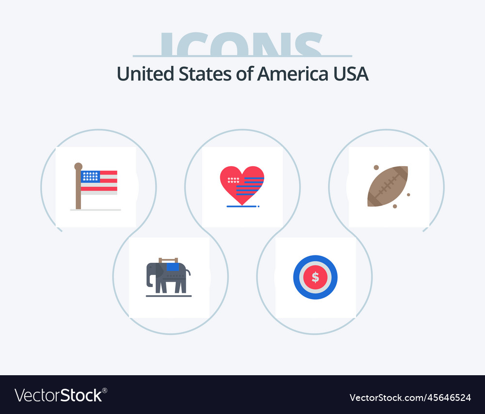 Usa flat icon pack 5 design football