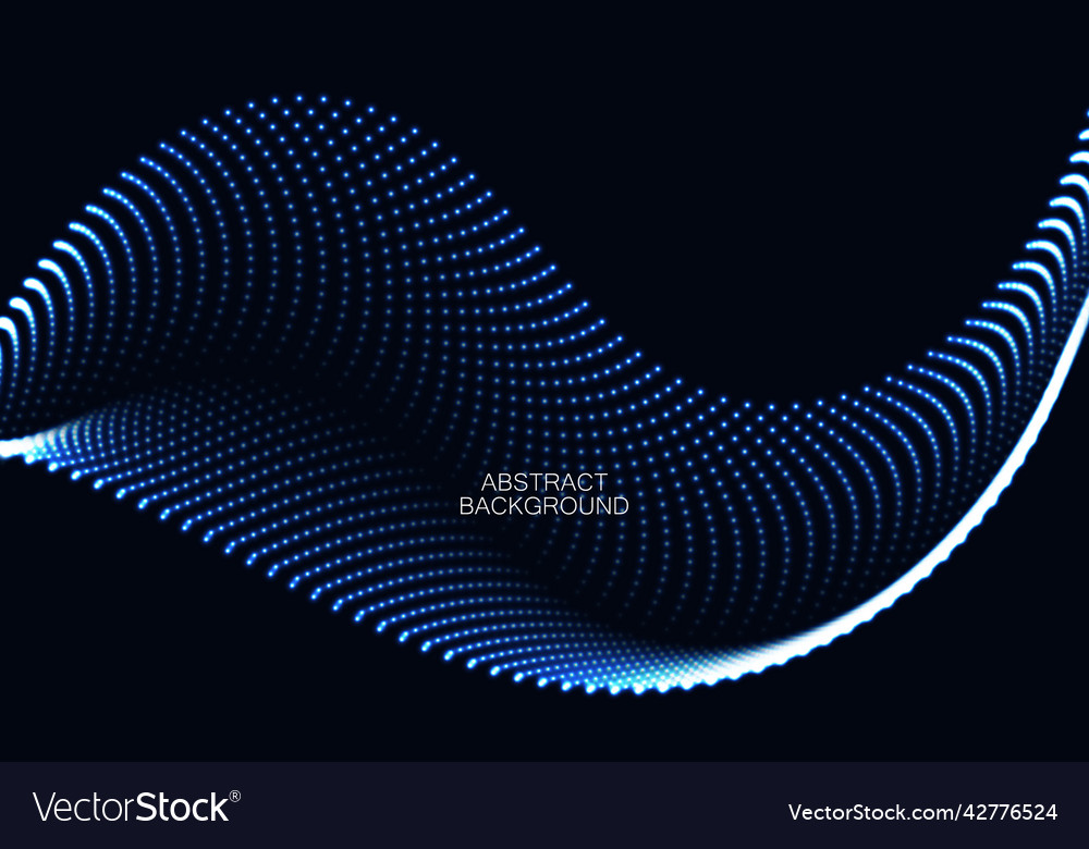 Wavy array of luminous dotswave dots abstract vector image Wavy array of luminous dotswave dots abstract