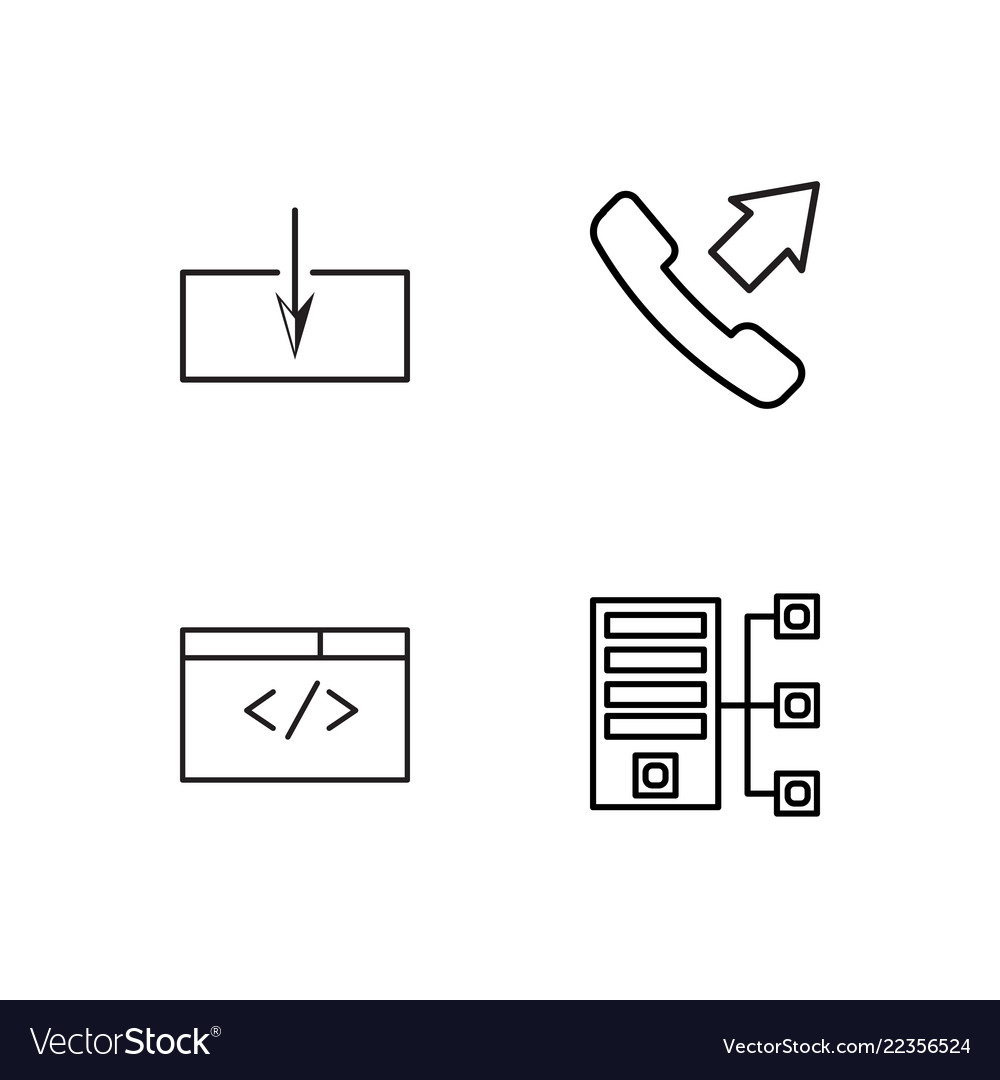 Web simple outlined icons set