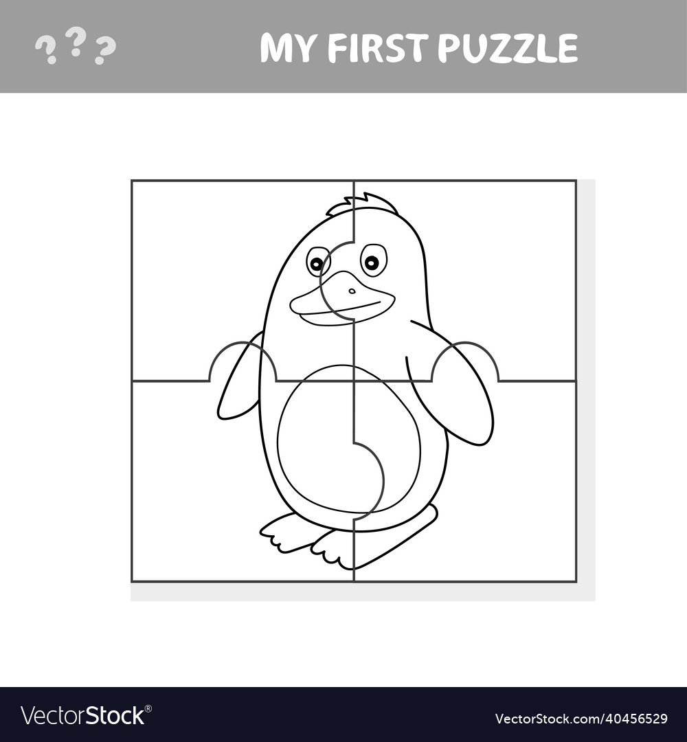 A of penguin puzzle for preschooll kids