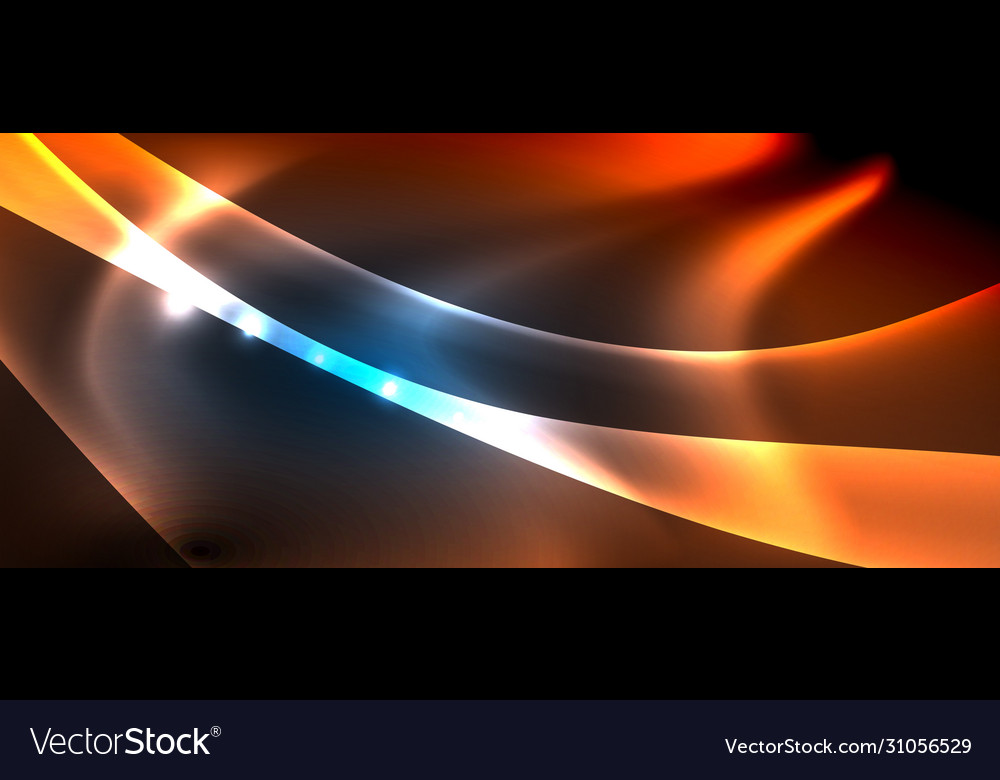 Abstract background shiny design neon waves Vector Image