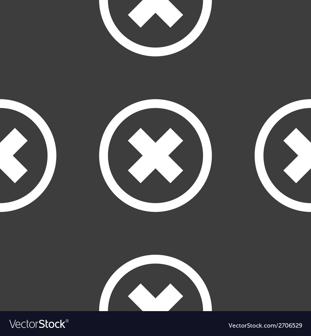 Cancel web icon flat design seamless pattern