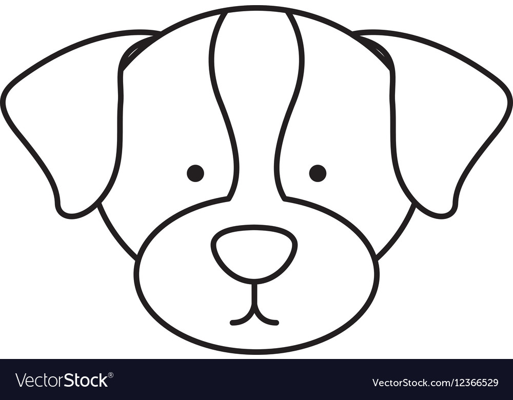 Cute dog mascot head isolated icon Royalty Free Vector Image