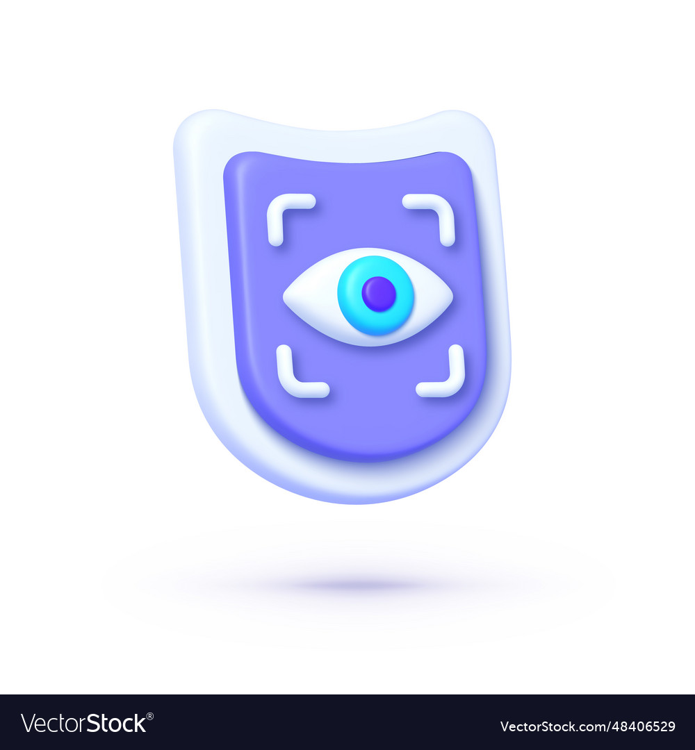 Eye scan 3d on white background icon design data vector image Eye scan 3d on white background icon design data