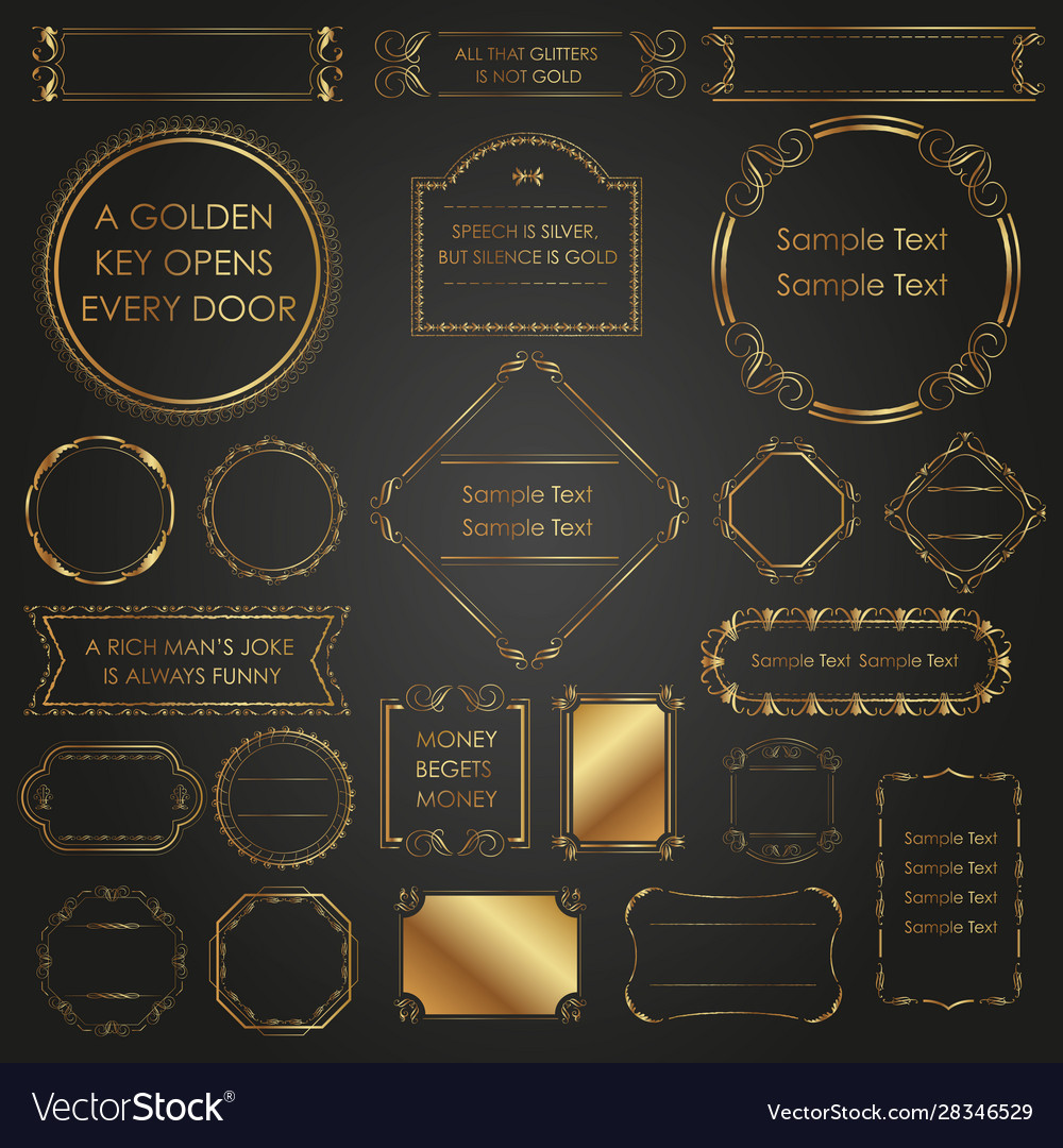 Golden luxury frames and borders vector image Golden luxury frames and borders
