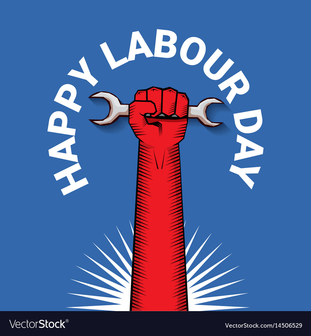 Happy labour day label Royalty Free Vector Image