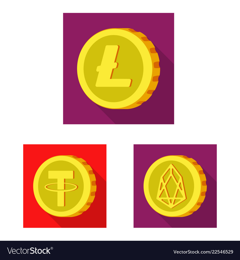 Isolated object of cryptocurrency and coin symbol