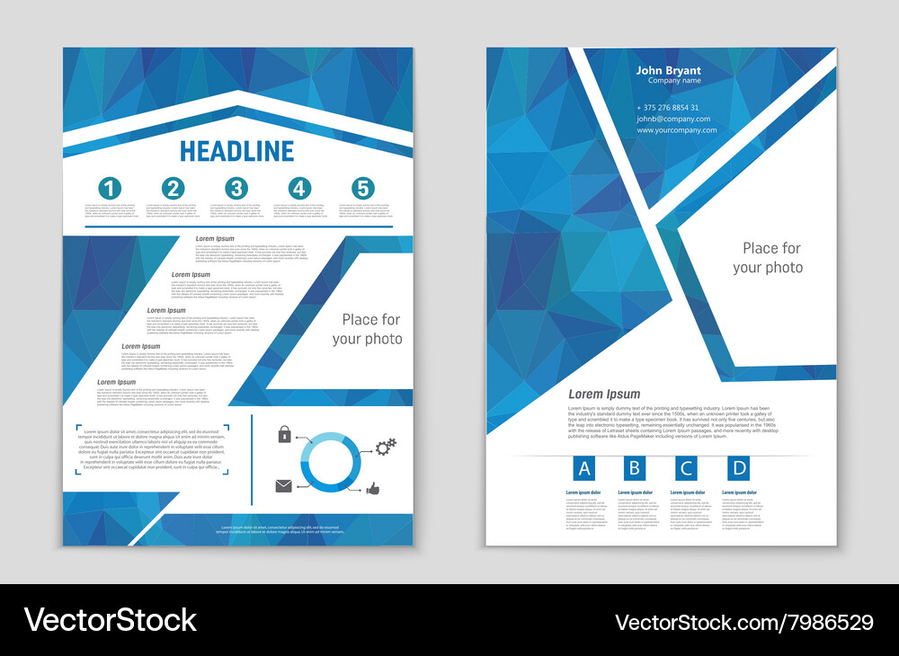 List Page Mockup Brochure Theme Style Banner Vector Image
