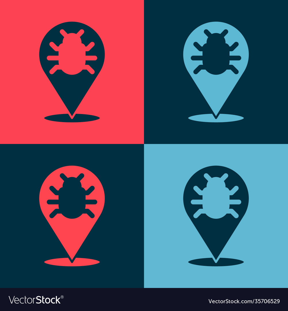 Pop art system bug concept icon isolated on color vector image Pop art system bug concept icon isolated on color