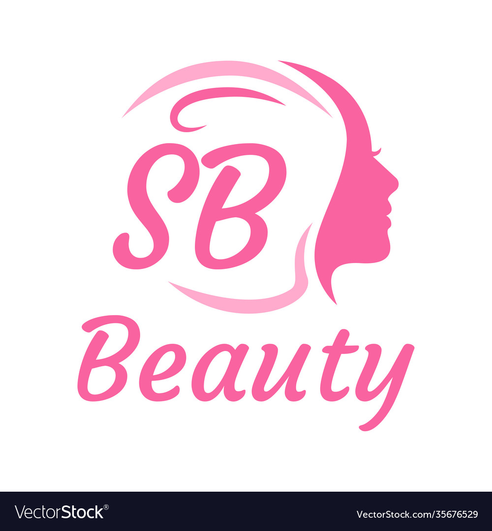 Sb letter logo design with female face elegant