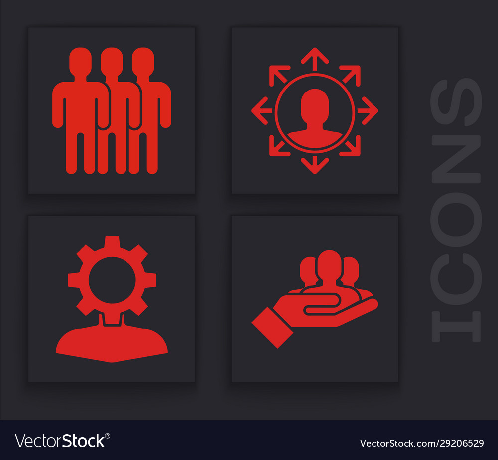 Set project team base users group vector image Set project team base users group