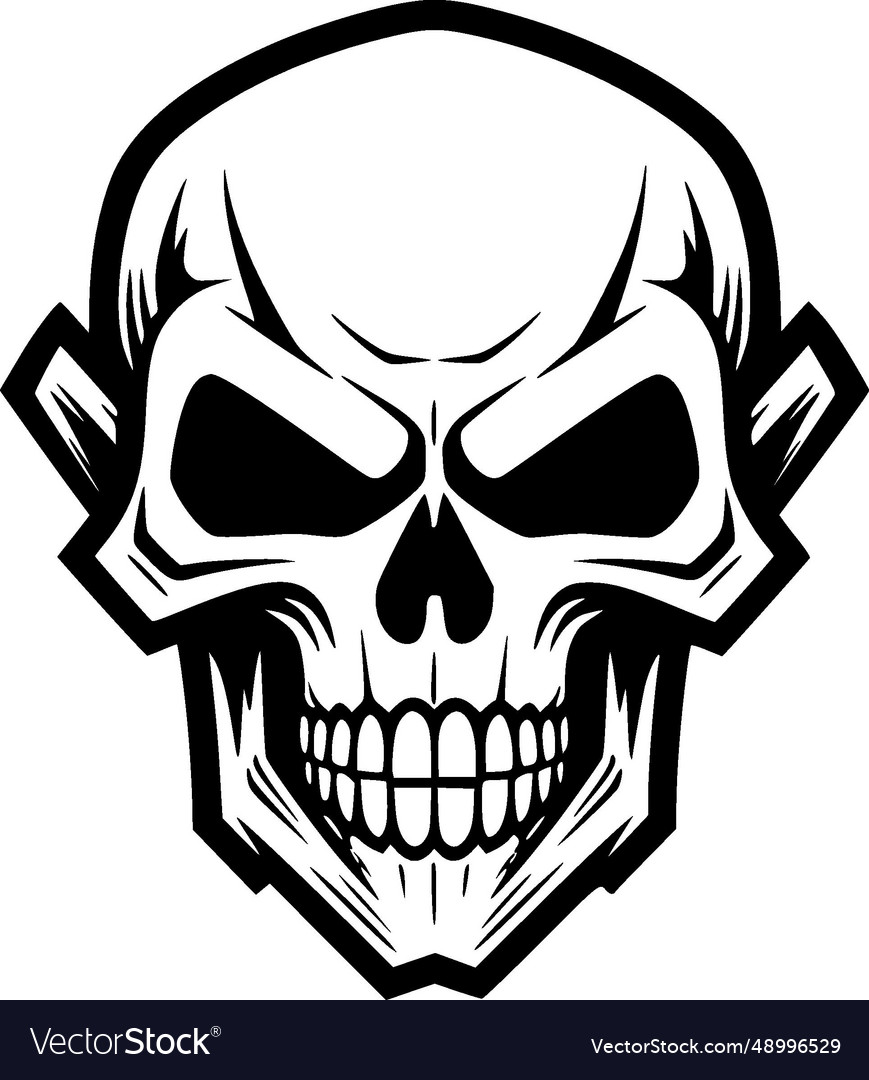 Skull - minimalist and flat logo Royalty Free Vector Image