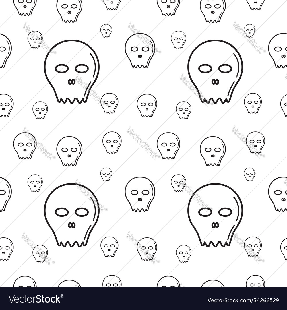 Skull texture seamless pattern design template vector image Skull texture seamless pattern design template