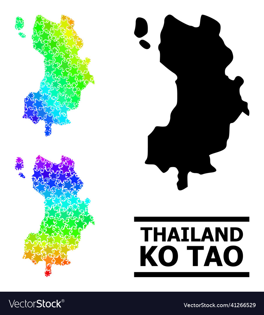 Spectrum gradient stars mosaic map of ko tao