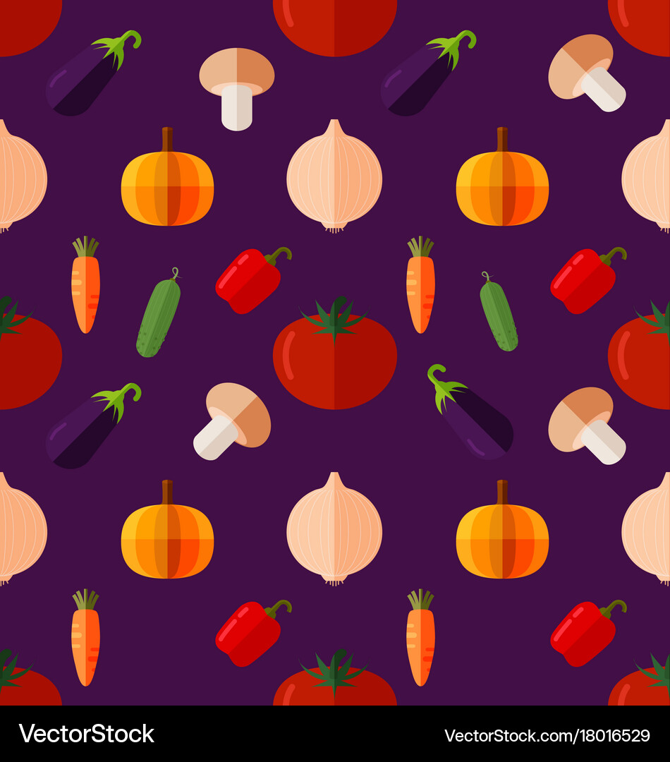 Vegetable seamless pattern Royalty Free Vector Image